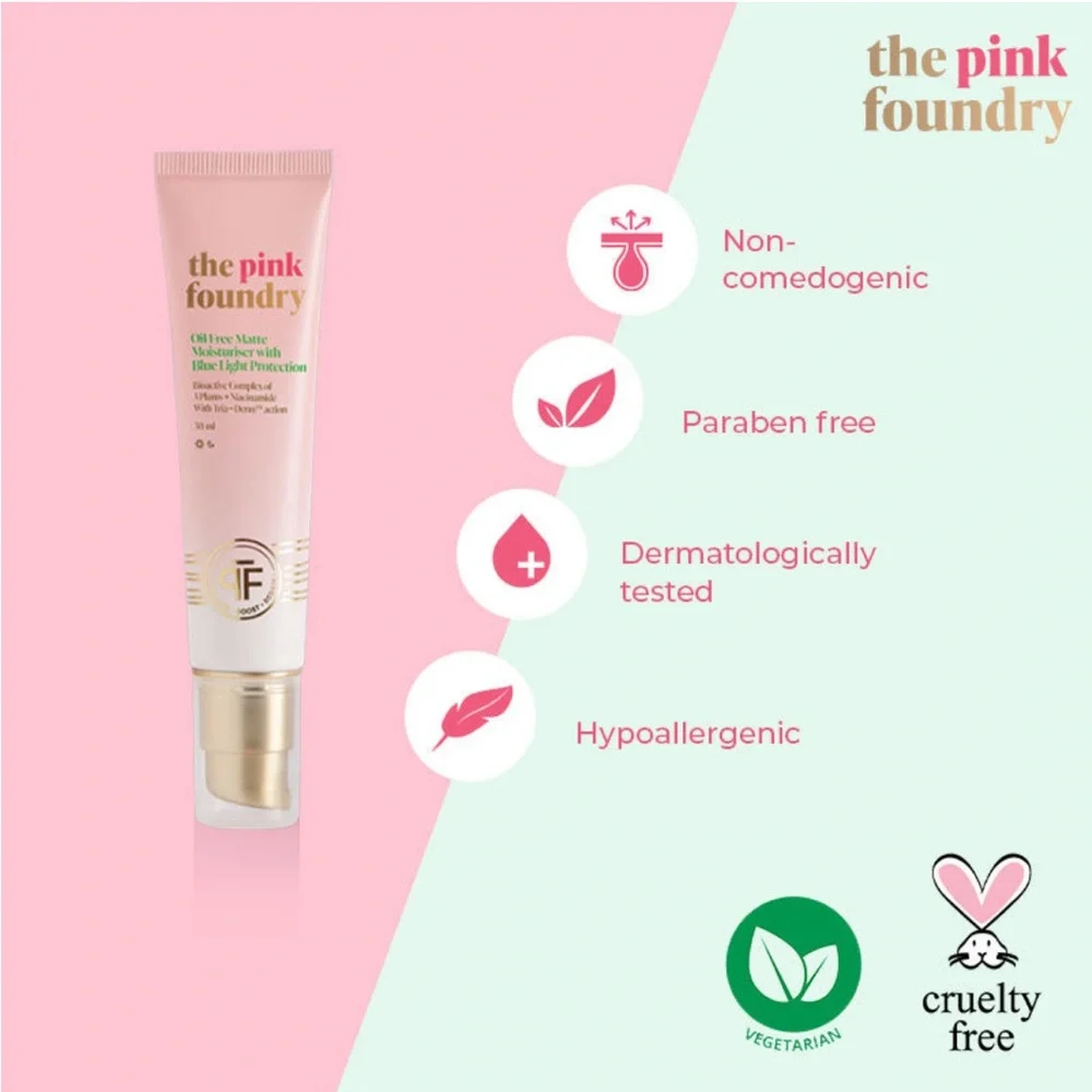 The Pink Foundry Oil Free Niacinamide
Matte Moisturiser | Blue Light Protection* - Picture 8 of 13